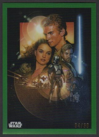 2019 Star Wars Chrome Posters Green Refractors Pc5 Attack Of The Clones 34/50