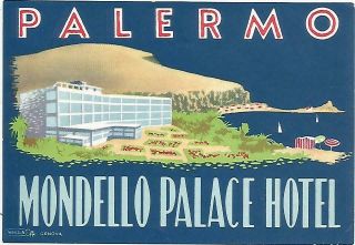 Hotel Mondello Palace Luggage Deco Label (palermo)