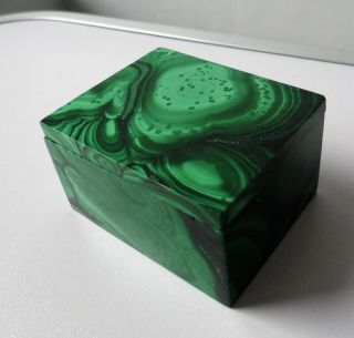 Modern Green Malachite Rectangular Trinket Box
