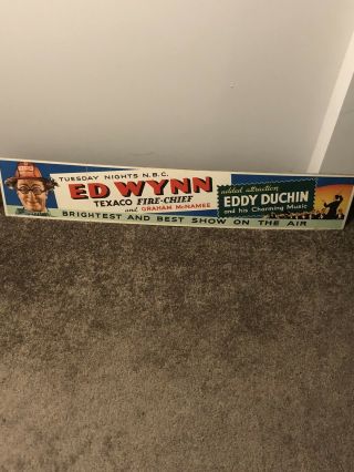 Vintage 1934 Texaco Fire Chief Ed Wynn Poster Sign Gas Oil
