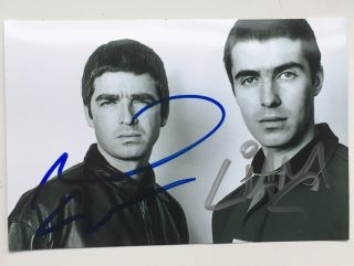 Liam & Noel Gallagher Hand Signed Autograph Photo - - Signed - Oasis