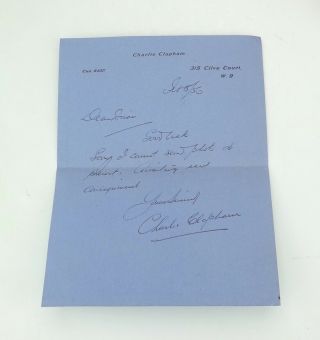 Signed Autographed Letter - Charlie Clapham - The Inconsequential Comedian