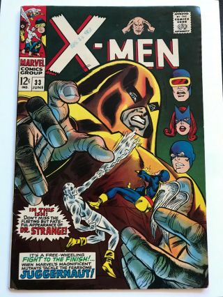 X - Men 33 (1967) Fine/very Fine (fn/vf) 7.  0; Juggernaut Cameo By Doctor Strange