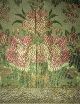 Antique FRENCH SILK BROCADE PANEL FRANCE 48 
