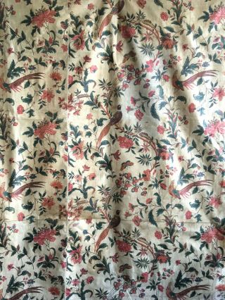 Rare Early 19th C.  Cotton Chintz French Bird,  Floral Print (2874) 2