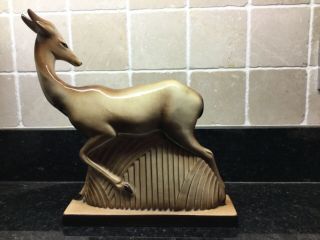 1930s Art Deco French ceramic statue of deer 3