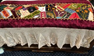 Civil War Era Hope Chest Crazy Quilt Early Ca Pc Museum Quality Us Ship Nr