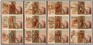 Liebig S - 70 " Playing Cards Ii " Full Set Of 12 Vintage Trade Cards 1878 French