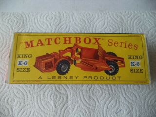 Matchbox King Size K - 6 Model Allis - Chalmers Earth Scraper W/box