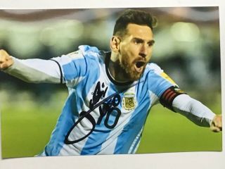 Lionel Messi Hand Signed Autograph Signed Photo