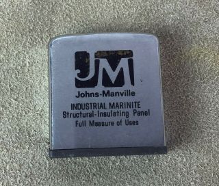 Zippo Advertising Tape Measure Johns Manville