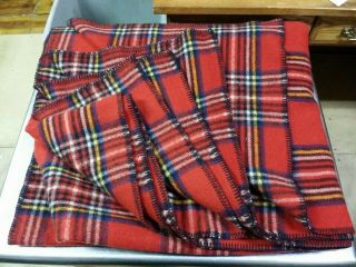 Faribo Red Plaid Pure Wool Blanket,  106 
