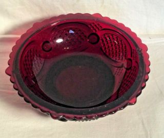 Avon 1876 Cape Cod Ruby Red Glass 5 " Diameter Dessert Fruit Bowl 5 Available