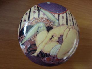 Art Deco Style Erotic Porcelain Trinket Pill Box Gerda Wegener 932 - 4b