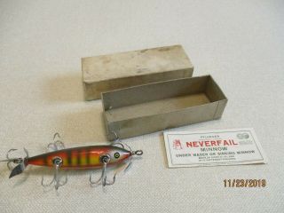Pflueger 5 Hk.  Perch Minnow,  in the Box with Paper 2