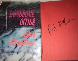 Signed Rod Mckuen Autographed Book Lonesome Cities 1968 Hand First Edition Hc Dj