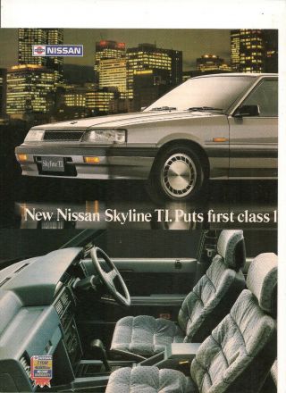 Vintage 1989 Nissan Skyline Ti Australian 2 Page Color Advert