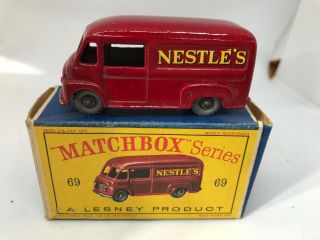 Matchbox Lesney Regular Wheels 69a Commer Nestle’s Van Red,  Vnm In D Type Box