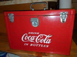Vintage Coca - Cola Airline Cooler 1940s - 1950s With Tray