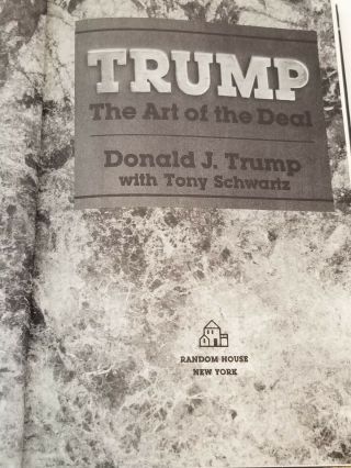 Donald Trump: THE ART OF THE DEAL 1987 1st Edition Book of the Month Printing 2
