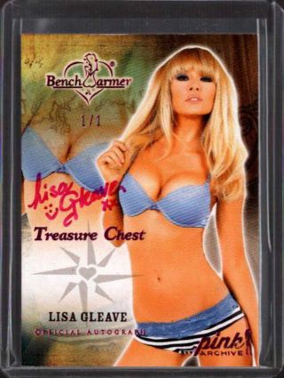 Lisa Gleave 1/1 Treasure Chest 2015 Benchwarmer Pink Archive Auto Bb5