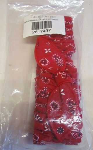 Longaberger Fabric Medium Garter,  Backyard Bandana,  Red,  2617497