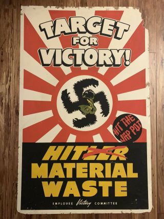 Target For Victory Wwii Ww2 War Propaganda Poster Sign - Lockheed Martin Hitler