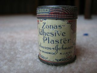 Vintage Metal Mini Tin Can Zonas Adhesive Plaster Johnson & Johnson