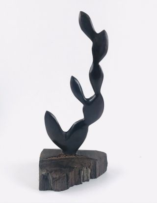 Danish Modern Tree Cactus Tabletop Wood Sculpture Mid Century Mcm 13”