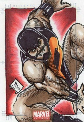 Marvel Universe 2011 - Color Sketch Card By Chris Foreman - Puck