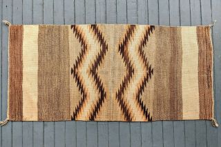 Vintage Navajo Double Saddle Blanket/rug 1930s - 1940s " Mixed Weave "