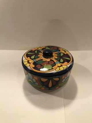Talavera Mexican Pottery Large 8 " Casserole Pot
