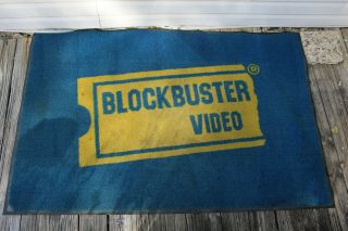 Vintage Blockbuster Video Store Logo Rug Sign Floor Mat - BIG 5ft 8in X 3ft 8.  5in 2