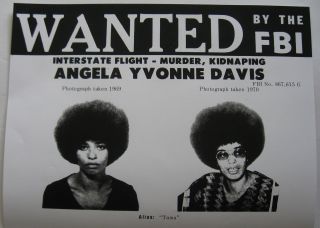 ANGELA DAVIS - 1970 FBI MOST WANTED POSTER - BLACK PANTHER PARTY - CIVIL RIGHTS 3
