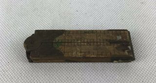 Vintage Lufkin No.  386 Boxwood Folding Wood & Brass Rule 12 " W/caliper