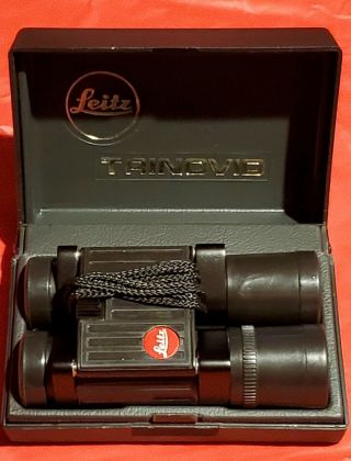 Vintage Leitz Trinovid Pocket Size Binoculars W/ Case Ex