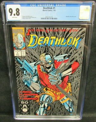 Deathlok 1 (1991) 1st Issue Metallic Cover Cgc 9.  8 White Pages A908