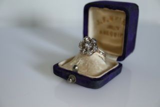 Antique 18th C Georgian Gold Silver Diamond Cluster Ring