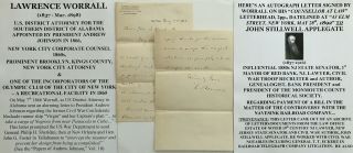 1866 President Johnson District Attorney Alabama Slave Ship 1892 Letter Signed