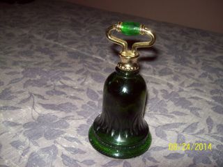 Vintage Avon Decanter Emerald Green Glass Bell Sweet Honesty