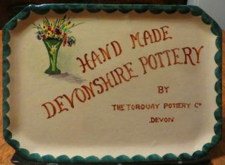 Very Rare Shop Advertising Sign Tray For The Torquay Pottery Co Devon Circa 1908