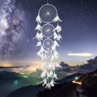108cm White Dream Catcher W/ Feathers Car Home Wall Hanging Ornament Decor Gift