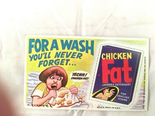 Vintage 1969 Topps Wcacky Pack Package Ads 13 Chickenfat Laundry Detergent