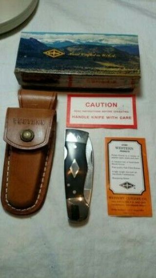 Vintage Western Westlock S - 531 W/s Lock Blade Knife & Box W/ Paperwork & Sheath