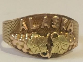 Antique Vintage Alaska 14k Gold Ring Size 10 1/2