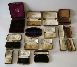 15 Antique & Vintage Empty Boxes For Jewellery & Cheroot Holders Watches Etc.