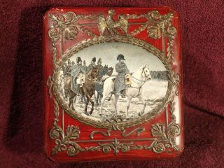 1912 Antique Napoleon Tin Box Imperial Russia Russian Einem Tea Candy Cookies