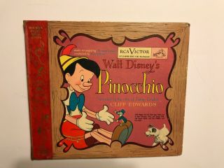 Rca - Victor Walt Disneys Pinocchio,  Y385 - Little Nipper 2 78 10 " Record Set