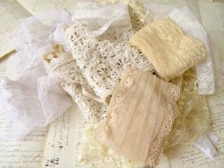 A Large Bundle Of Antique Bridal Lace Projects