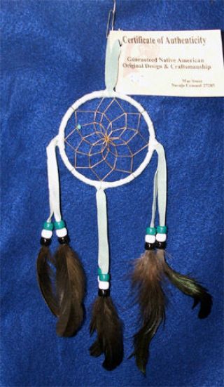 3 " Hoop Dreamcatcher Authentic Native American Pale Green 709